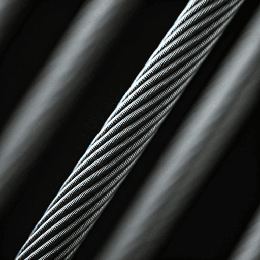 Close-up of braided SS316 marine-grade invisible grill cable